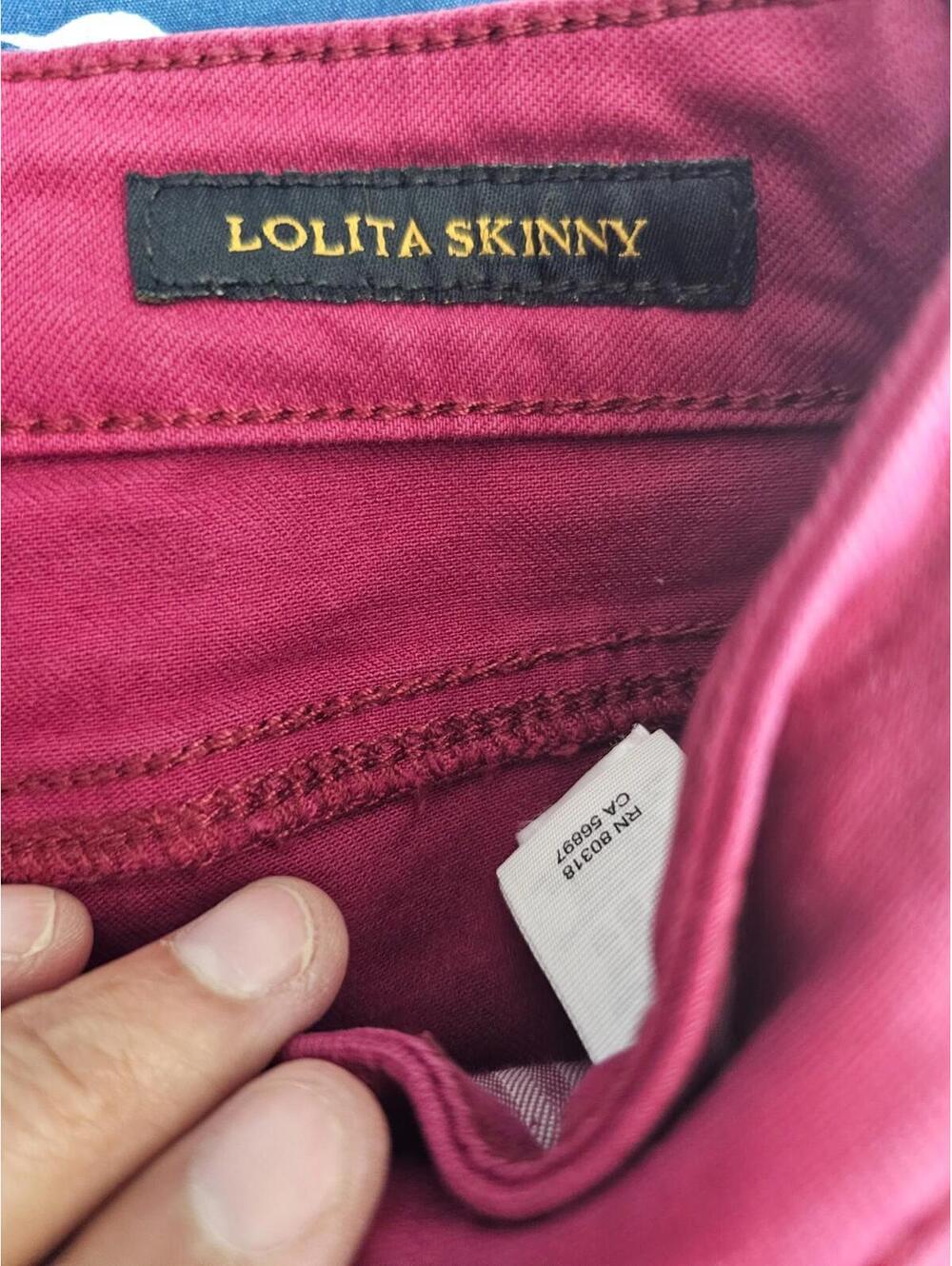 Women's Lucky Brand Denim Jeans Lolita Skinny Size 6/28 Burgundy Pockets Stretch - Picture 3 of 16